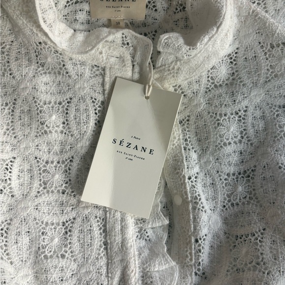 Sezane Ecru Lace Blouse  + Sezane Line Bag - Picture 2 of 8